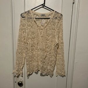 Cream Crotchet Blouse